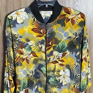 Vintage Impressions of California Floral Hawaiian Bomber Jacket USA Size Large